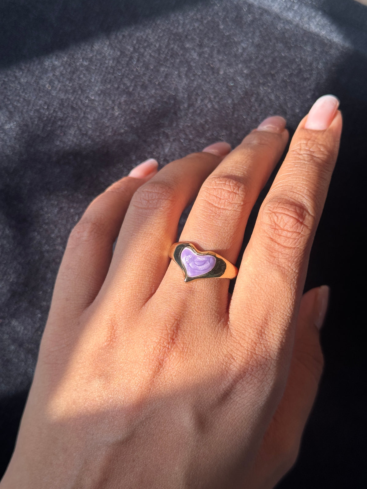 Enamel Heart Ring