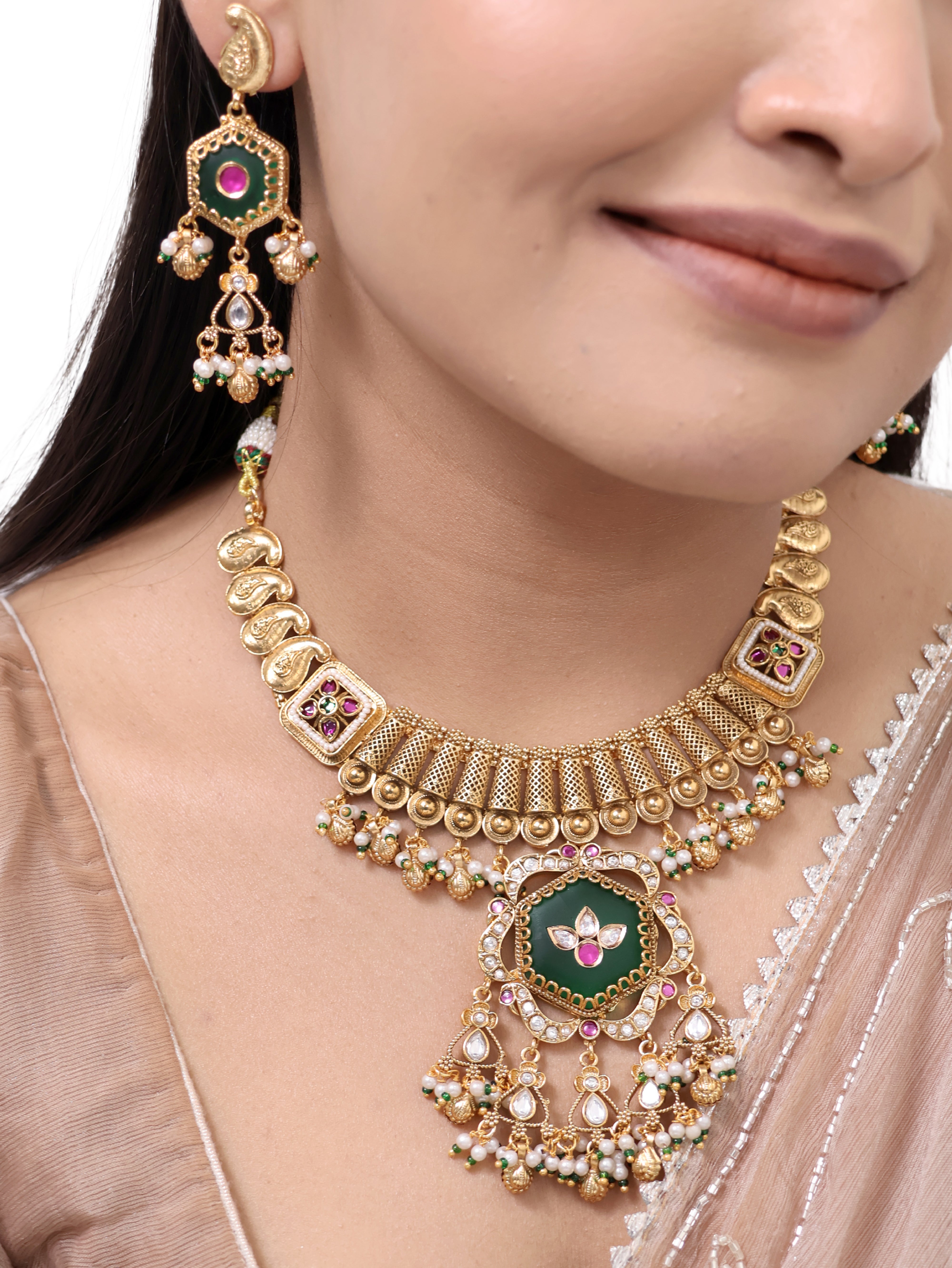 Jodhpuri Meena Heritage Jharokha Necklace