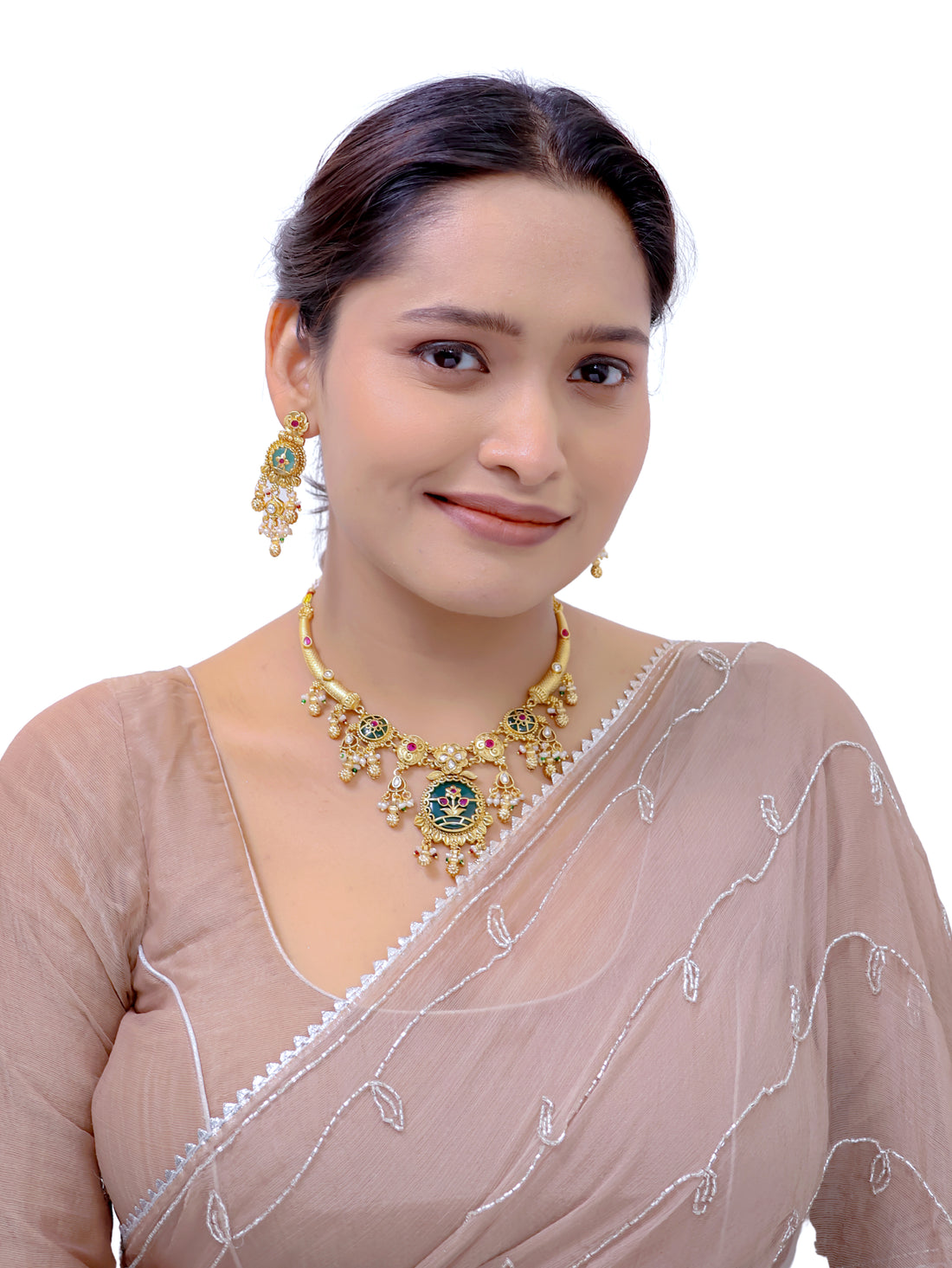 The Vastra Malachite Necklace Set