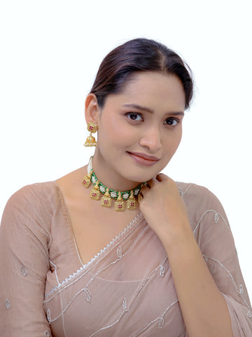 Vihara Antique Temple jewellery Droplet Necklace